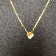 Gold-Plated Sterling Mother of Pearl Heart Necklace
