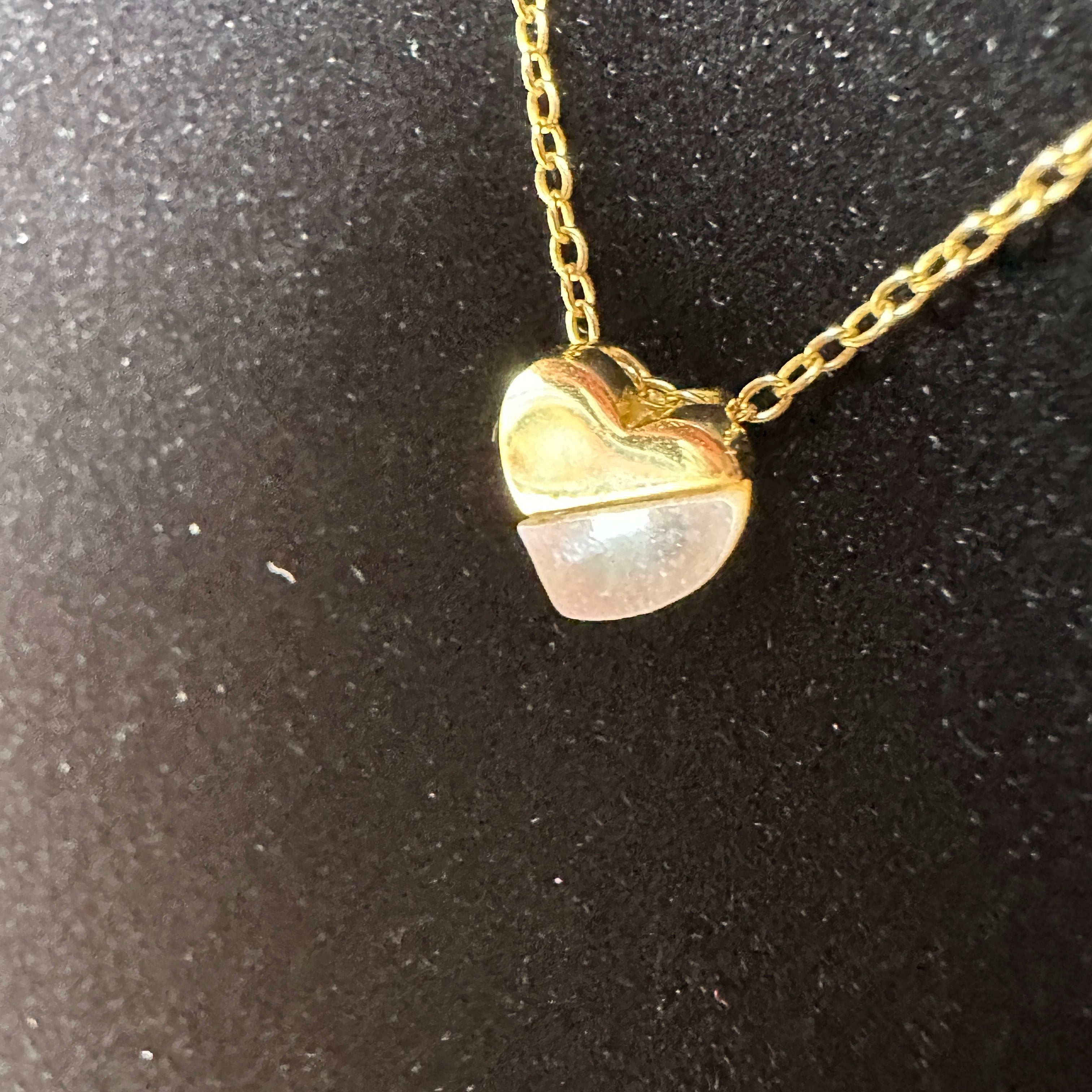 Gold-Plated Sterling Mother of Pearl Heart Necklace