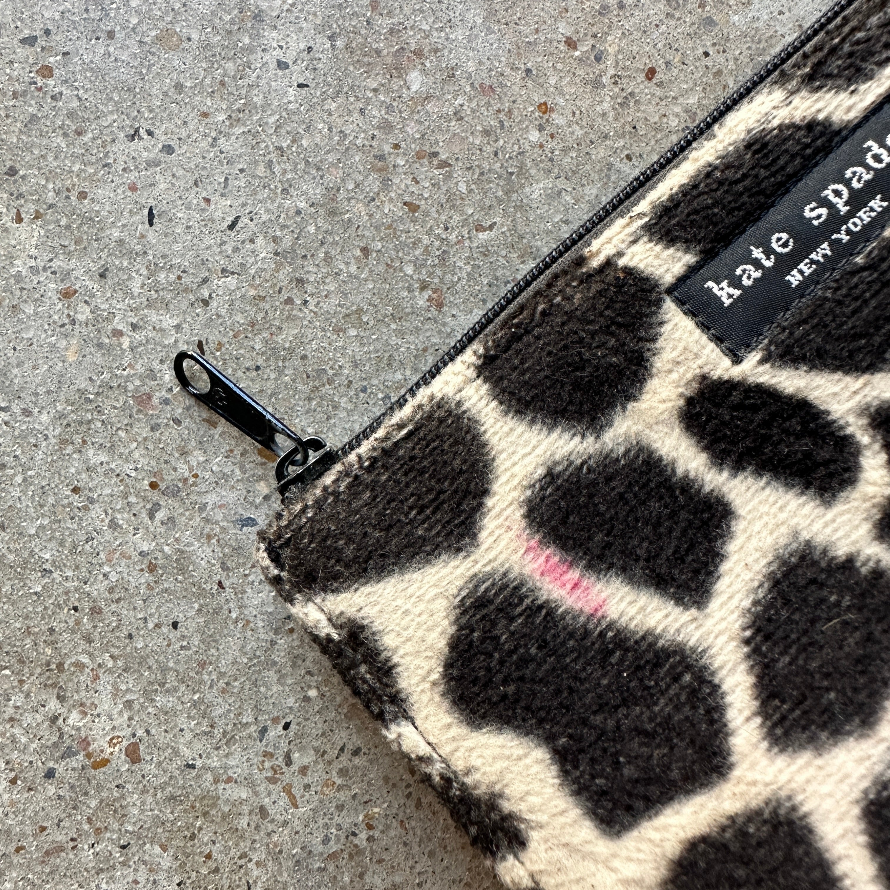 “Kate Spade” Giraffe Print Suede Fram Handbag