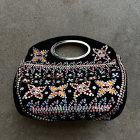 “Oscar de la Renta” Beaded black velvet Clutch Purse