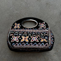 “Oscar de la Renta” Beaded black velvet Clutch Purse