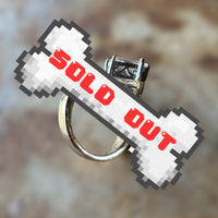 Parker Lane Costume Ring with Black and Clear Glass Stones