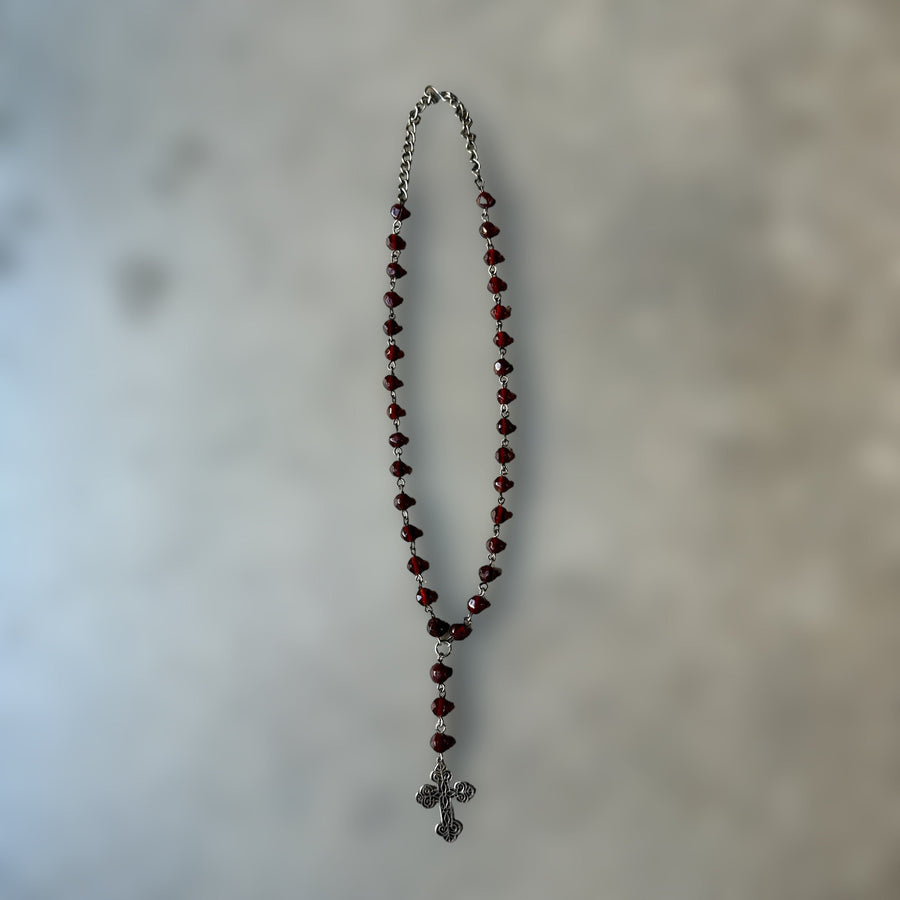 Red Glass vintage Rosary