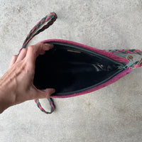 “Sharif” Rainbow Woven Leather Crossbody Purse