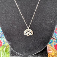 Sterling Adjustable Heart/Infinity Necklace