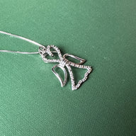 Sterling Genuine Diamond Angel Necklace