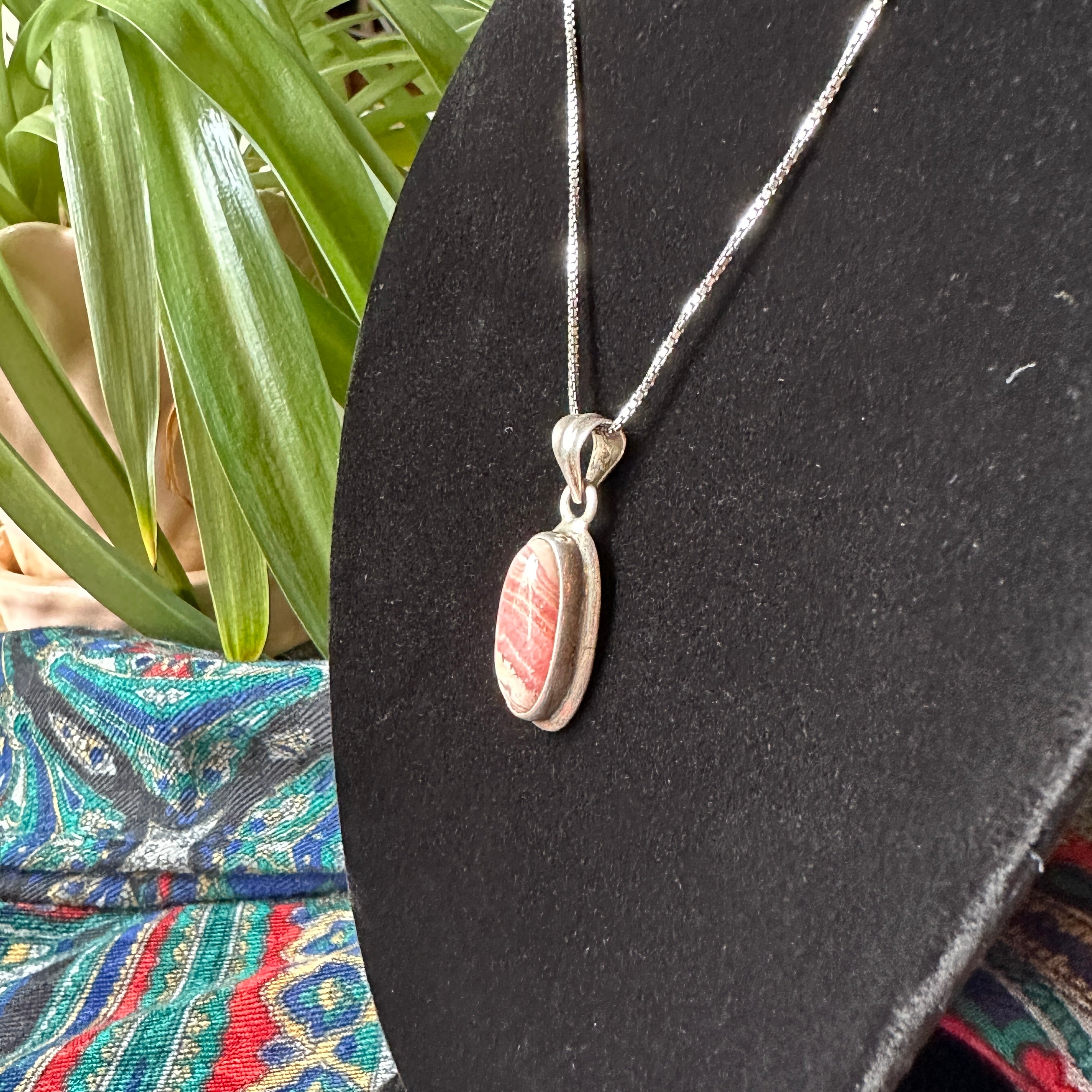 Sterling Rhodochrosite Necklace