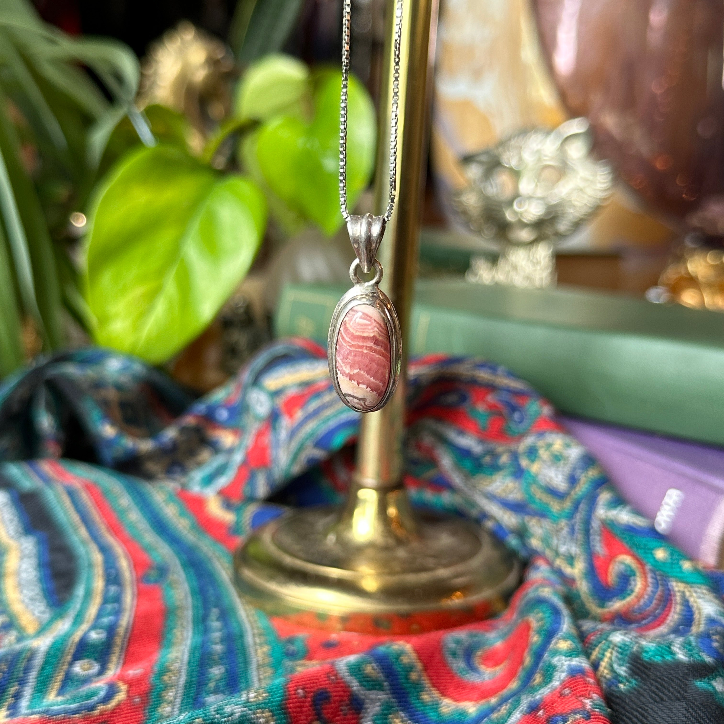 Sterling Rhodochrosite Necklace