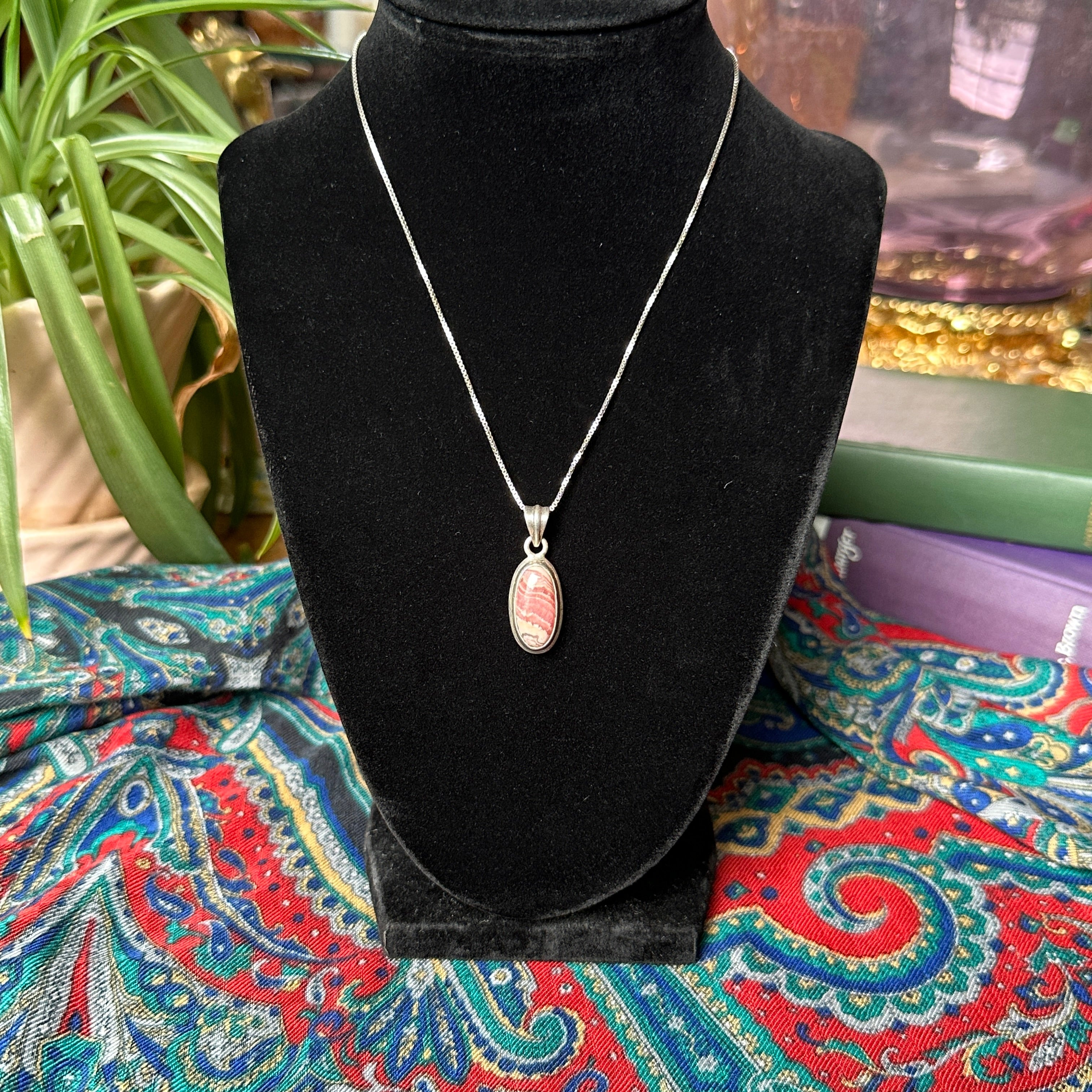 Sterling Rhodochrosite Necklace