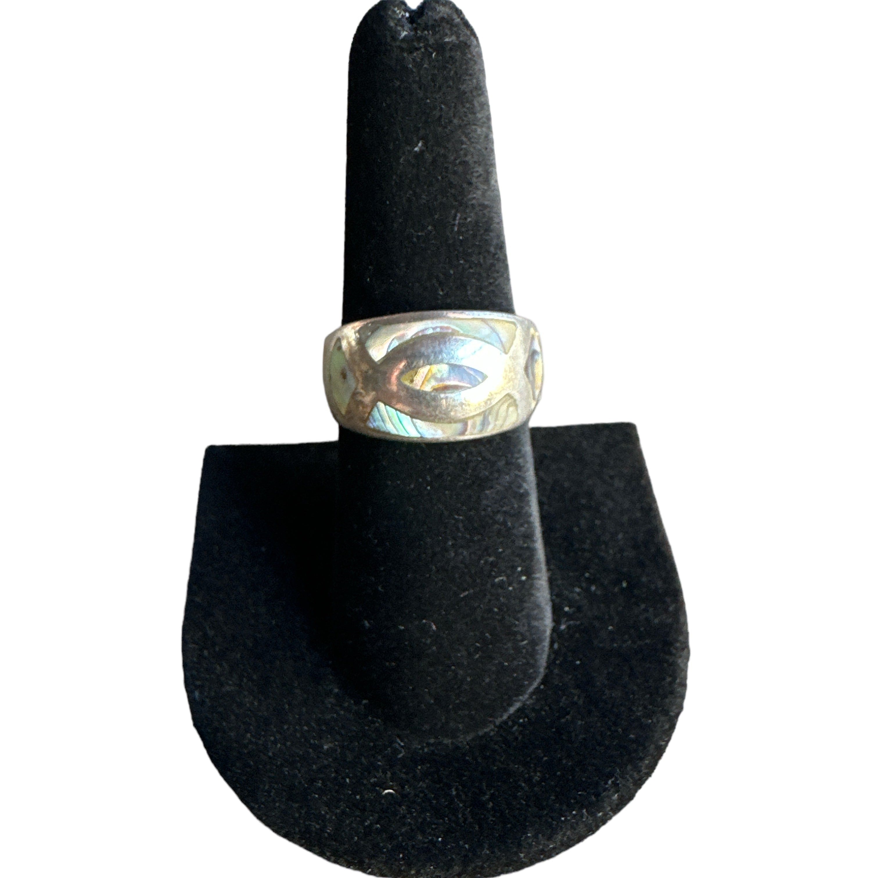 Sterling Silver Abalone Inlay Ring