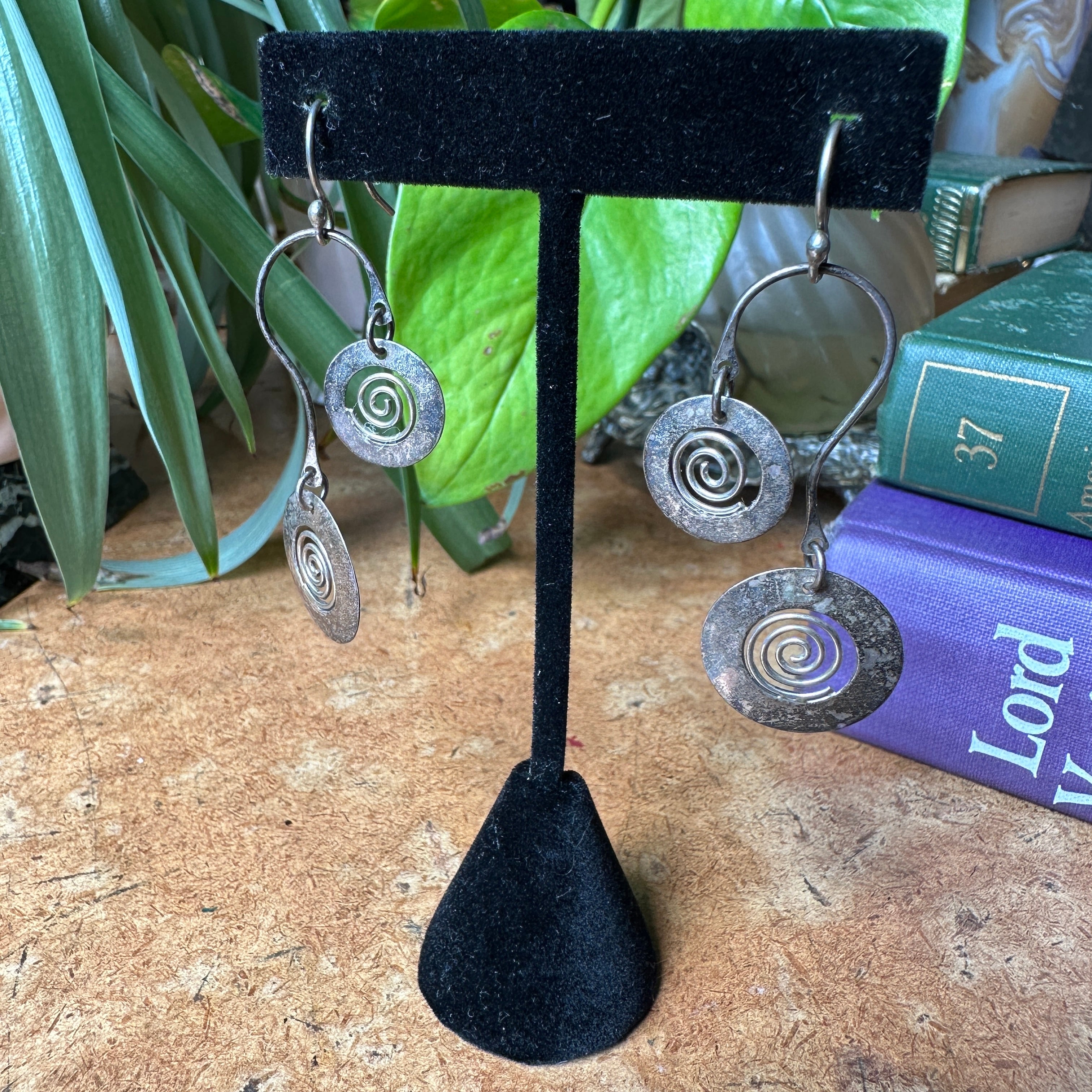 Sterling Silver Funky Geometric Swirl Earrings