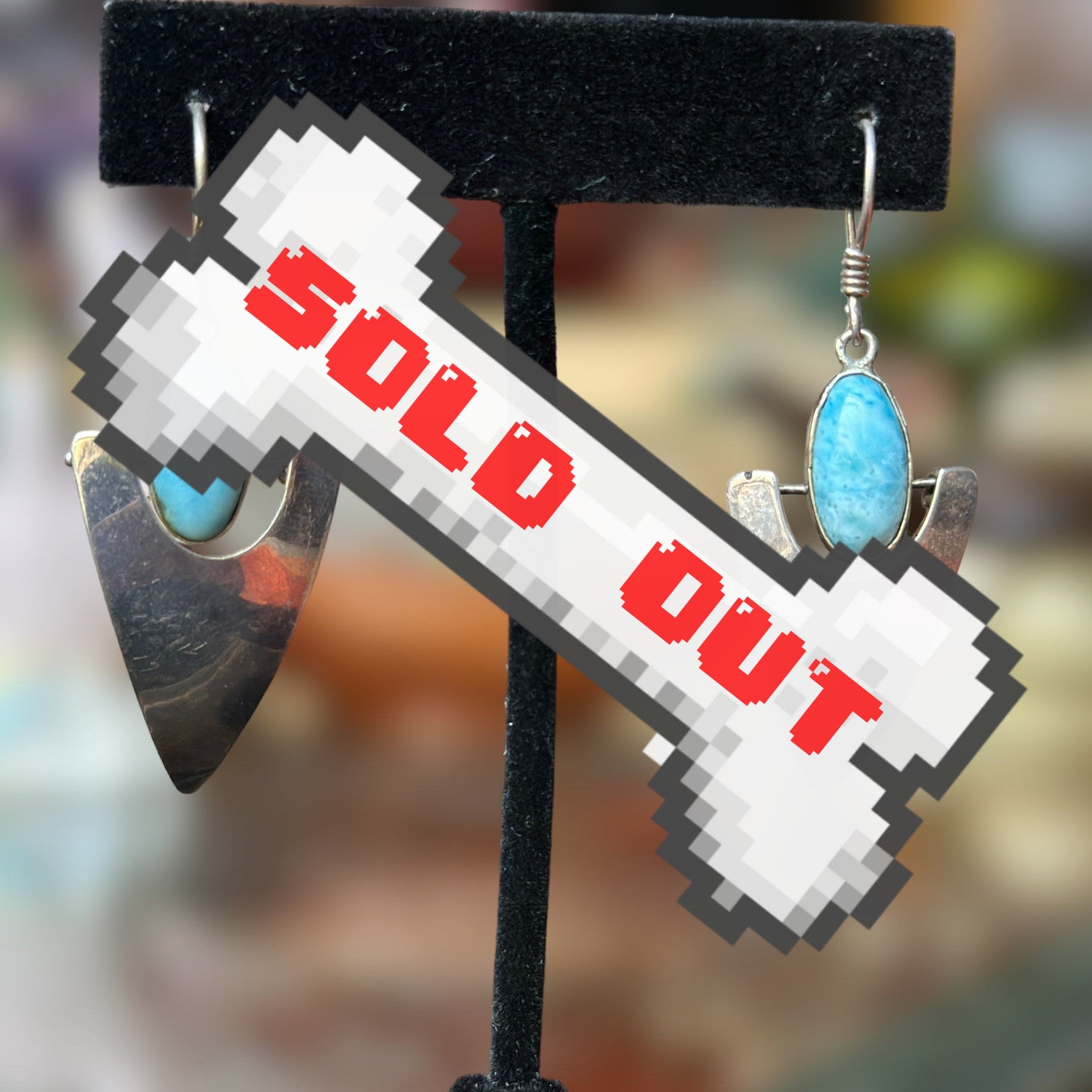 Sterling Silver + Larimar earrings