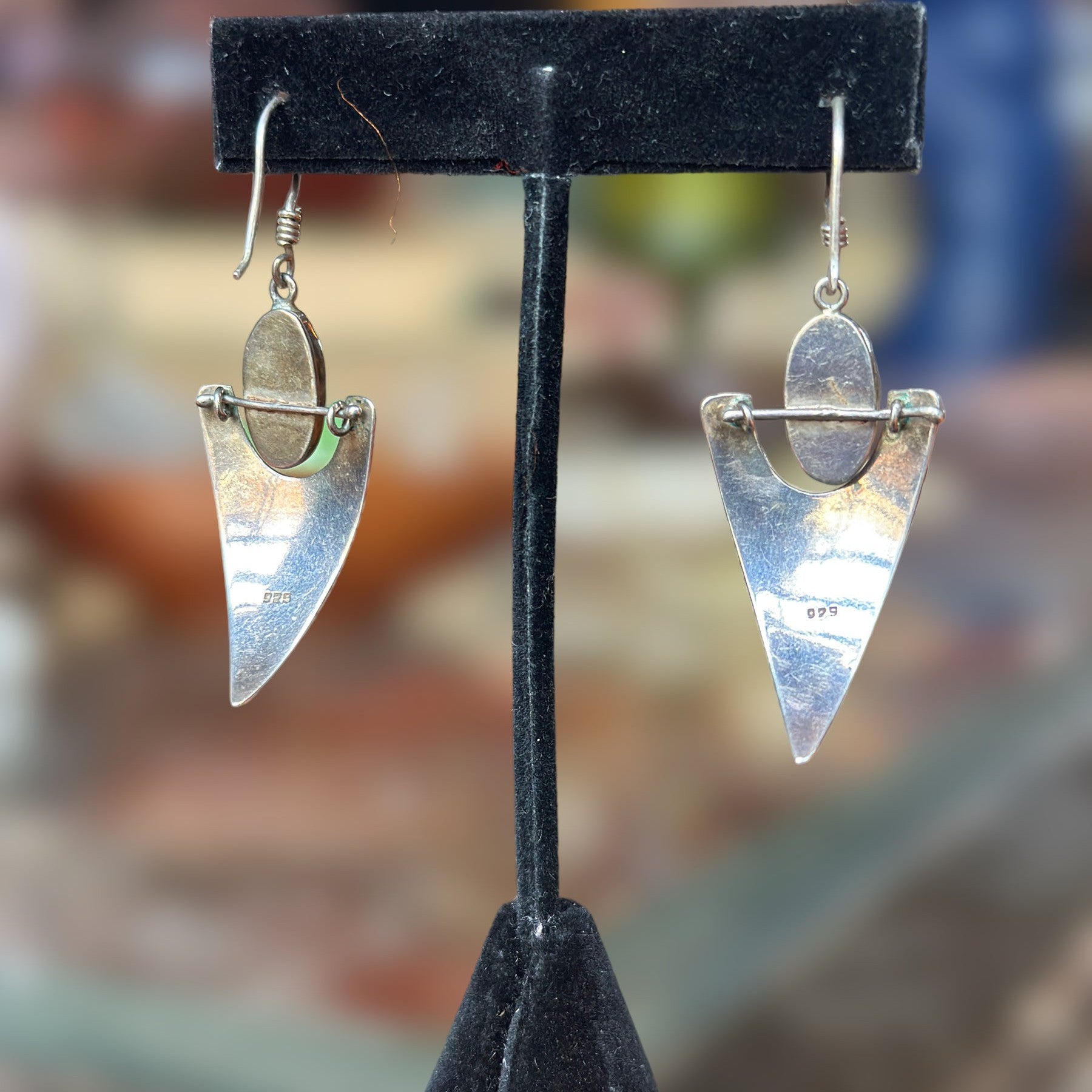 Sterling Silver + Larimar earrings