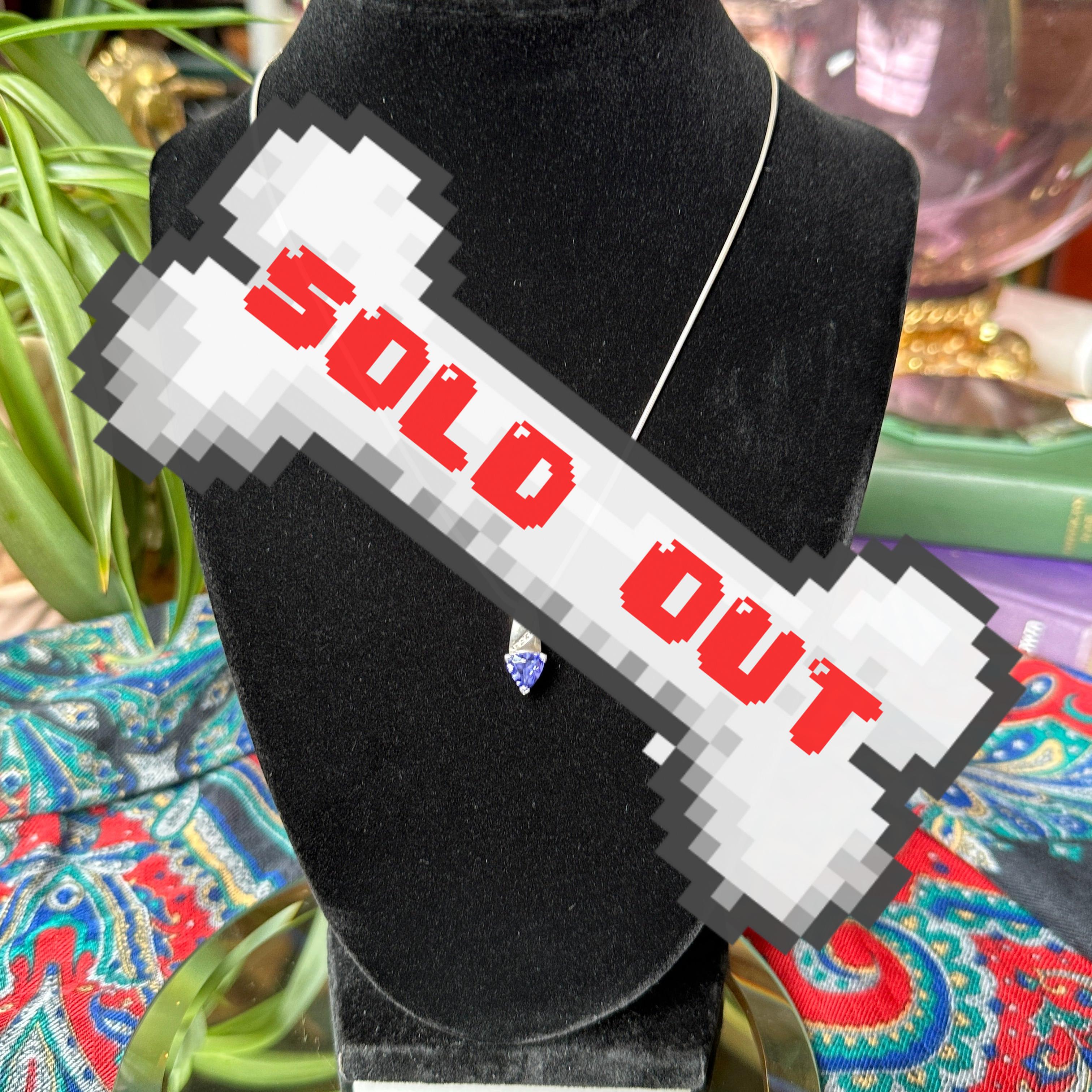 Sterling Triangle Cut Tanzanite Necklace