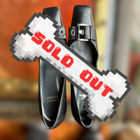Stuart Weitzman black leather buckle pumps made in spain office siren fantasy