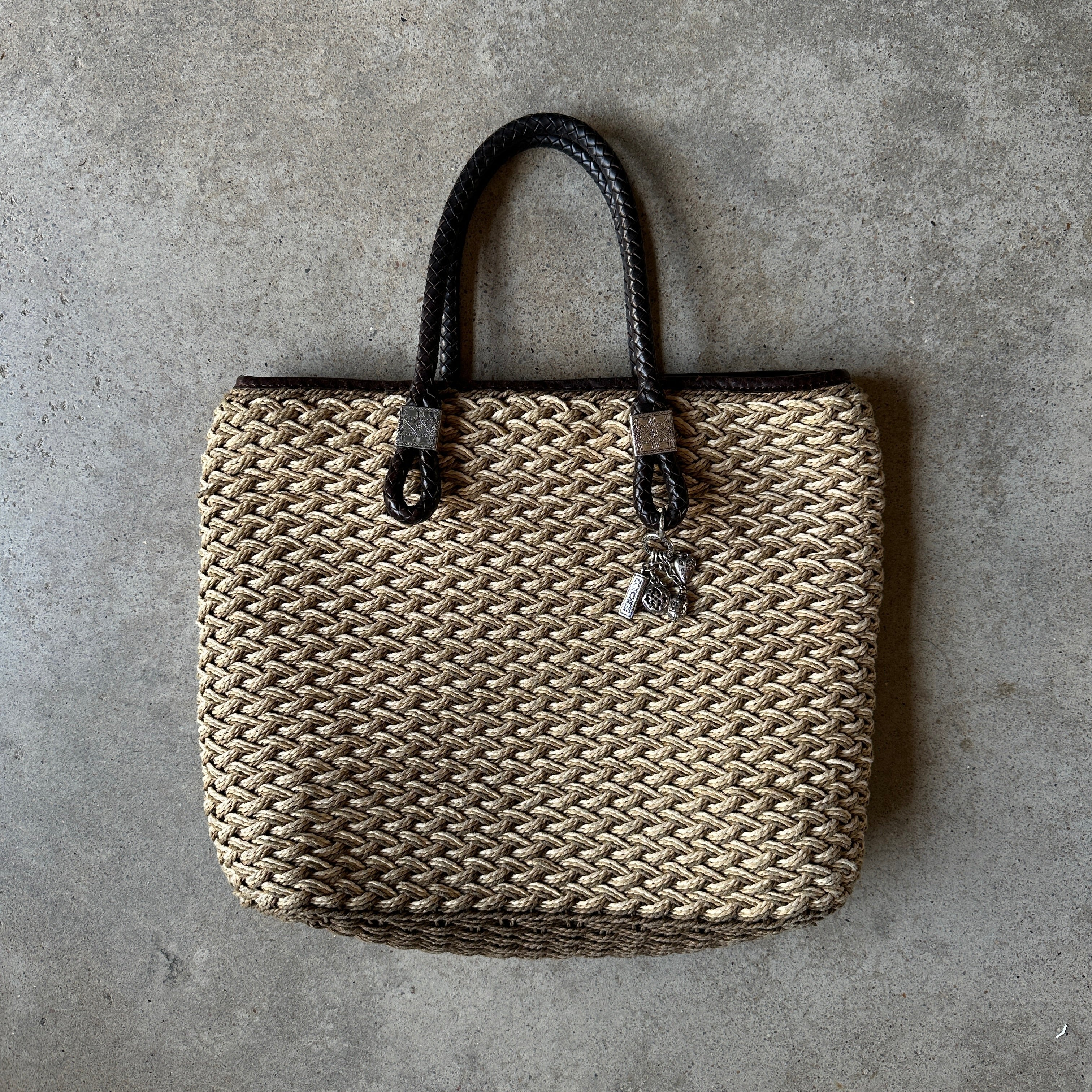 Tan Woven “Brighton” Handbag