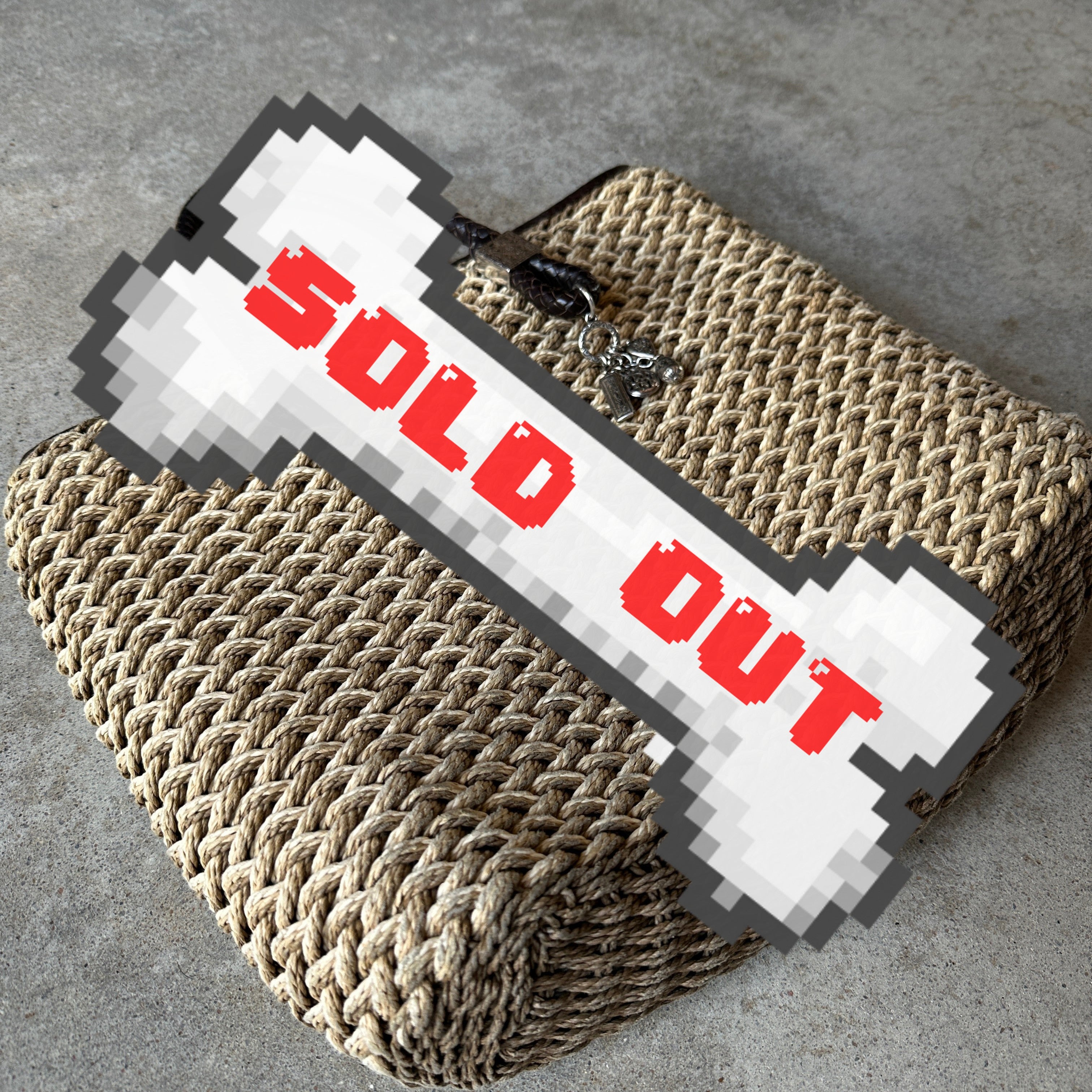 Tan Woven “Brighton” Handbag
