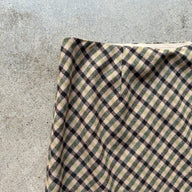 Tan/Green/Black Tattersall “Petite Sophisticate” Knit A-Line Skirt