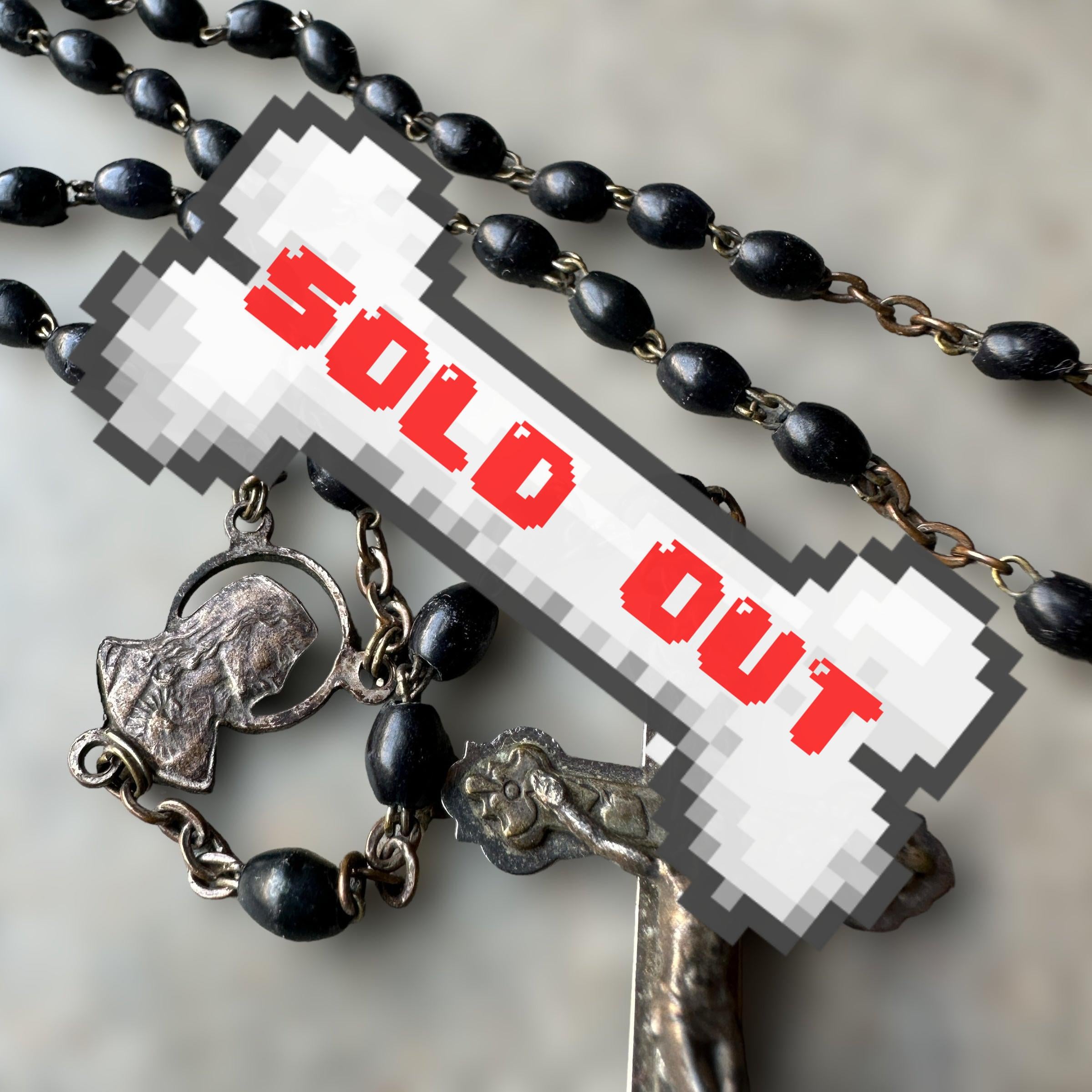 True Vintage Rosary Necklace with Mary and Jesus 925 charms