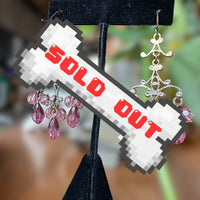 VTG gold-tone pink chandelier earrings