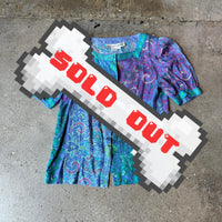 VTG purple and blue silk skirt and top set