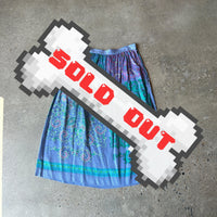 VTG purple and blue silk skirt and top set
