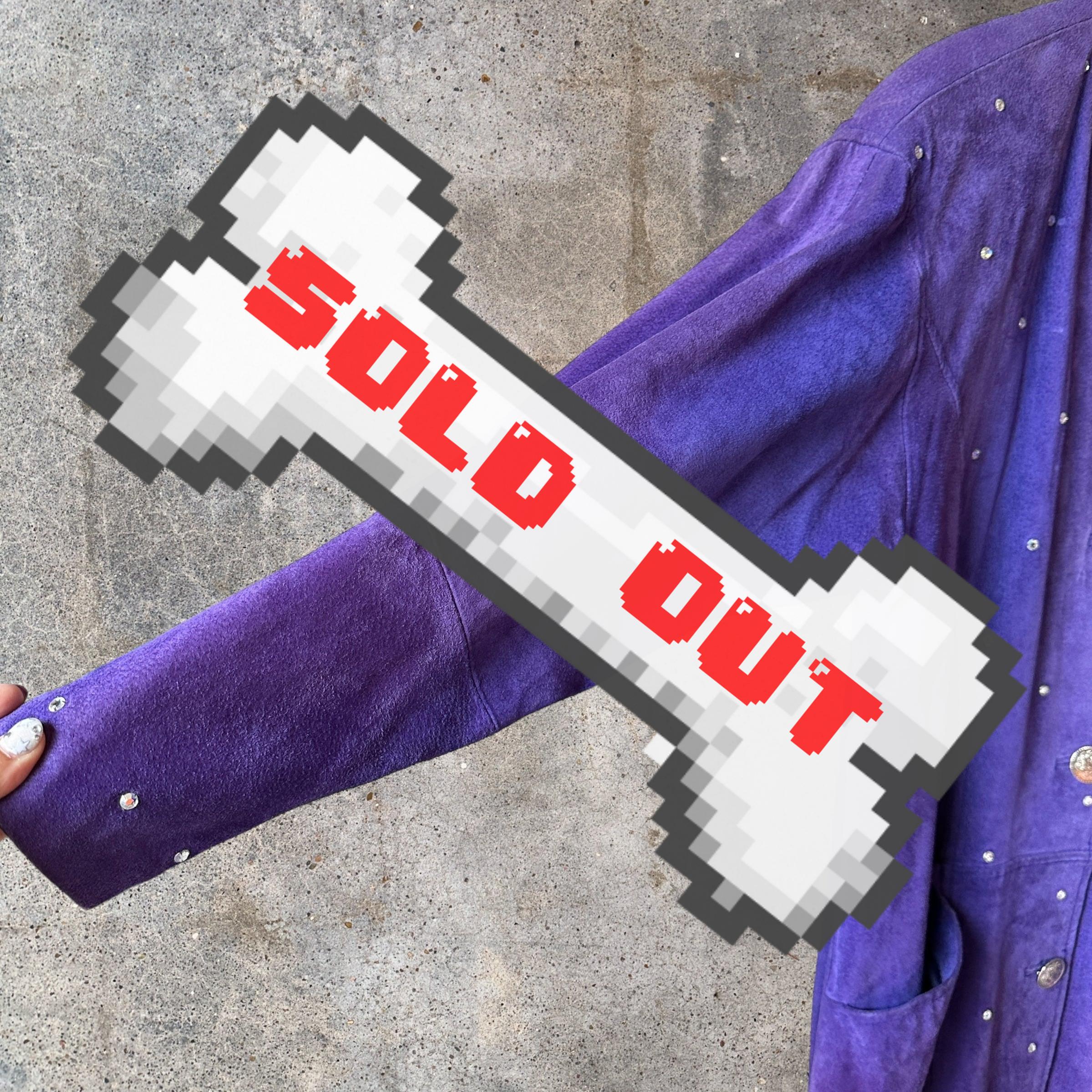 VTG purple leather coat with rhinestones and silver buttons