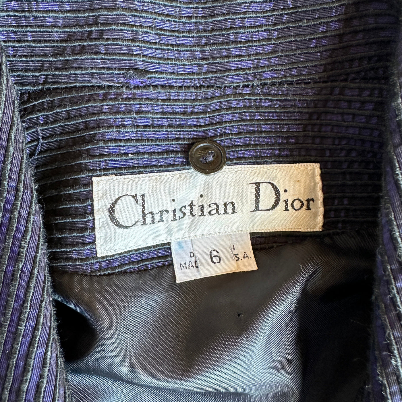 Vintage 1980s Dior 2 Piece Dress and Blazer Set Size 6