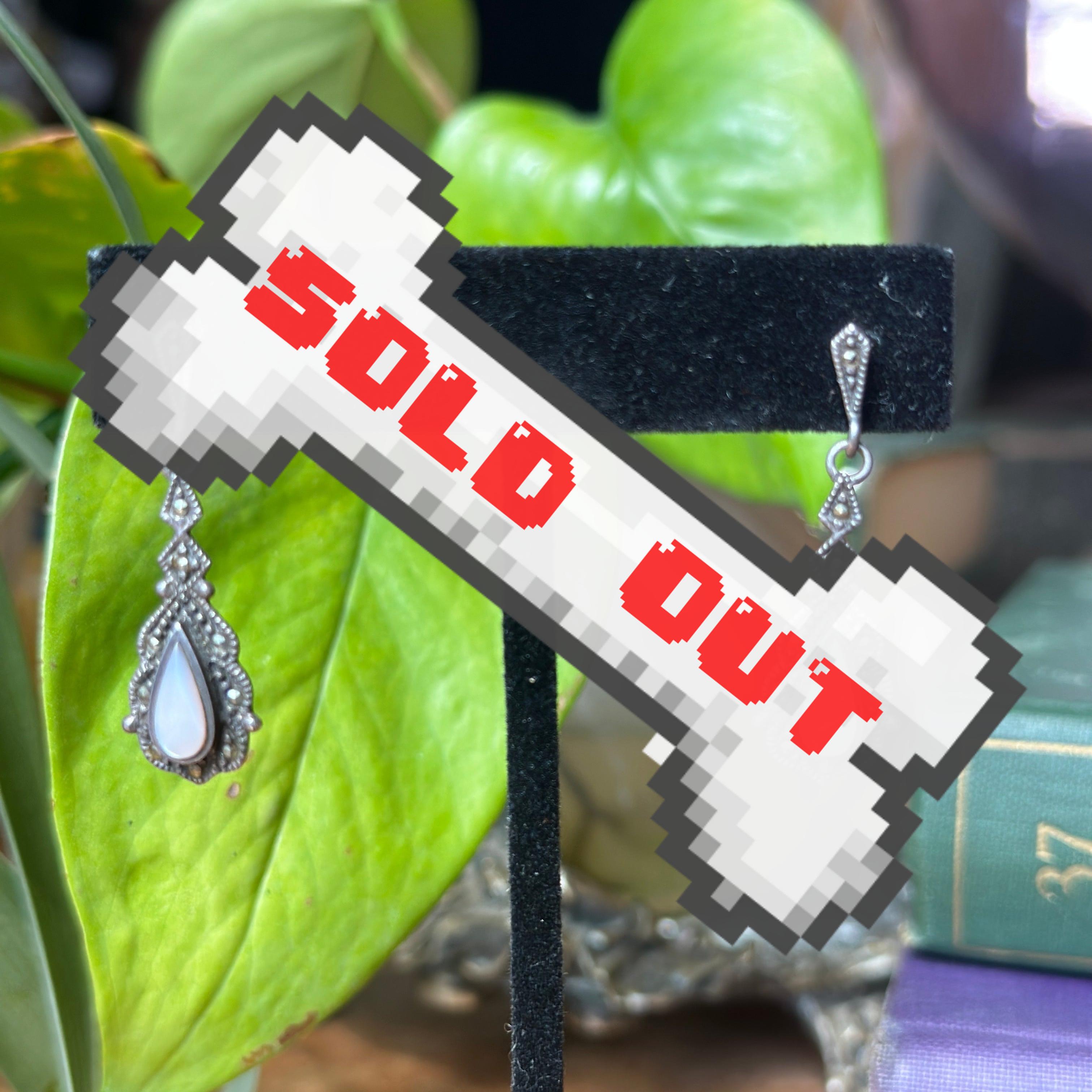 Vintage Art Deco Mother of Pearl Sterling Silver Teardrop Earrings