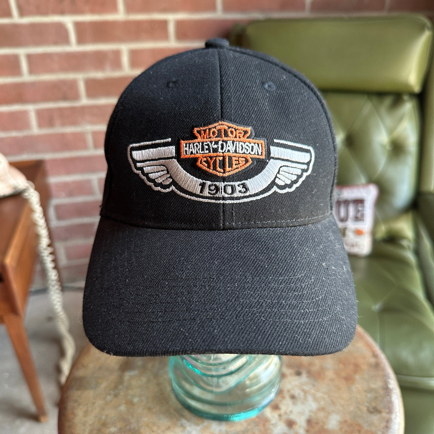 Vintage Black Denim Harley-Davidson Hat