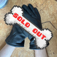 Vintage Black Leather “Damascus Corporation” Wool-Lined Gloves