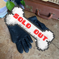 Vintage Black Leather “Damascus Corporation” Wool-Lined Gloves