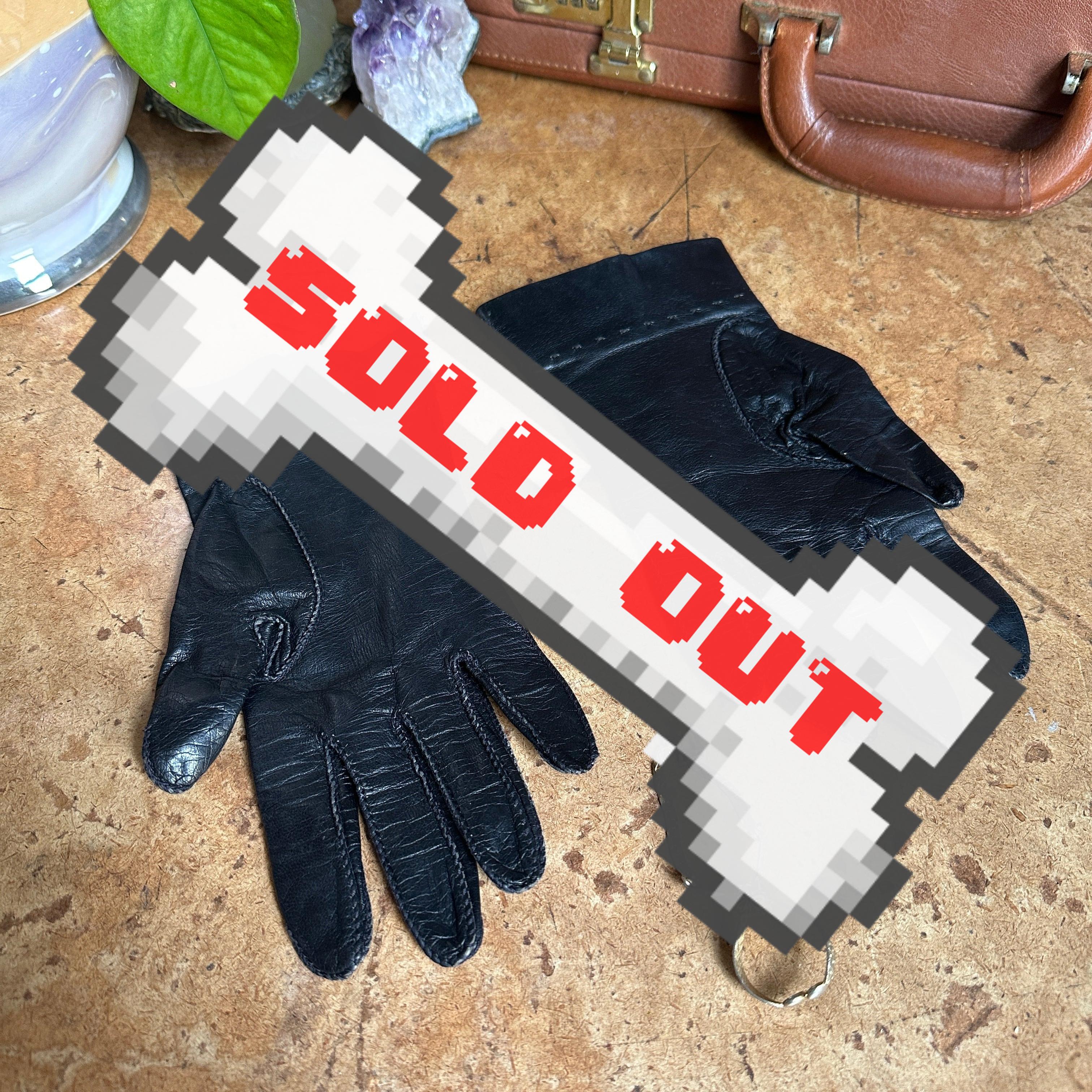 Vintage Black Leather Women’s Gloves