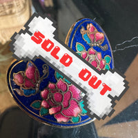 Vintage Floral Cloisonné Stud Earrings