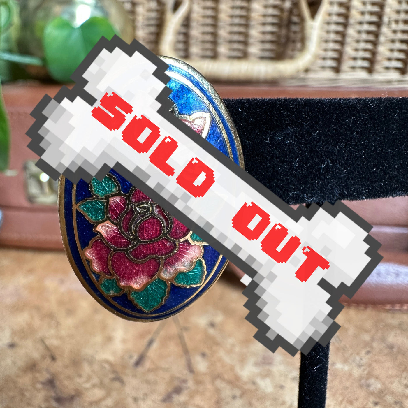 Vintage Floral Cloisonné Stud Earrings