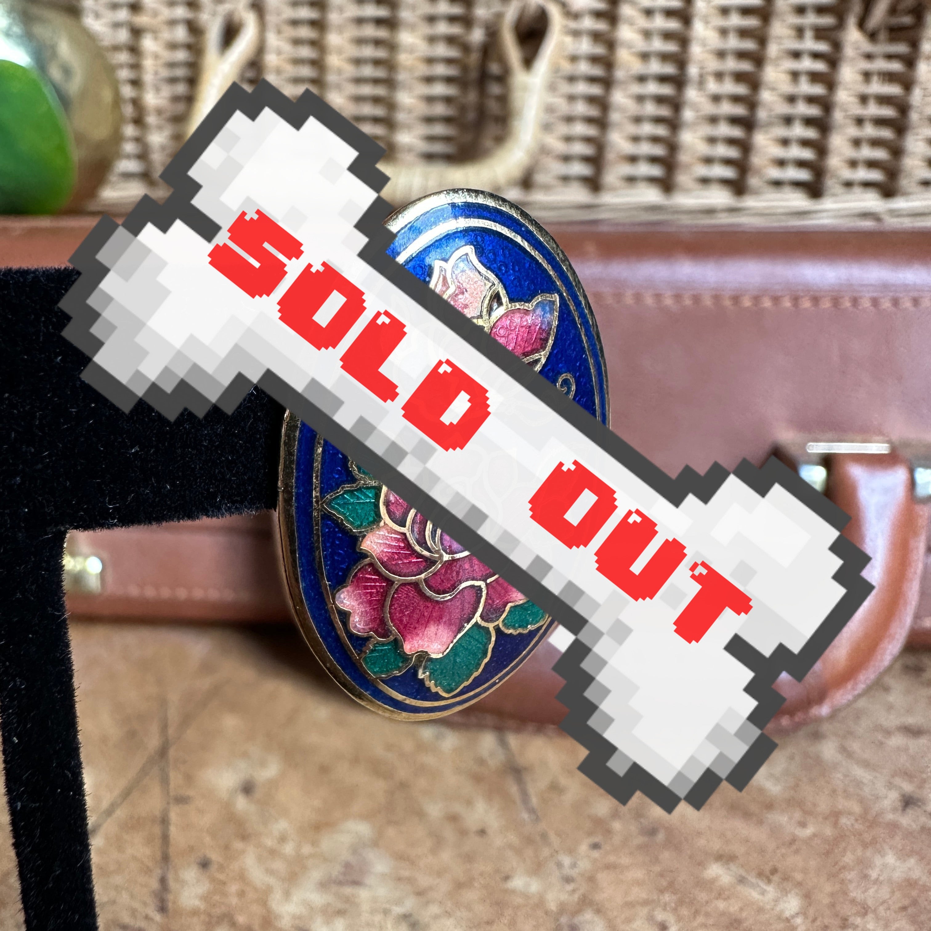 Vintage Floral Cloisonné Stud Earrings