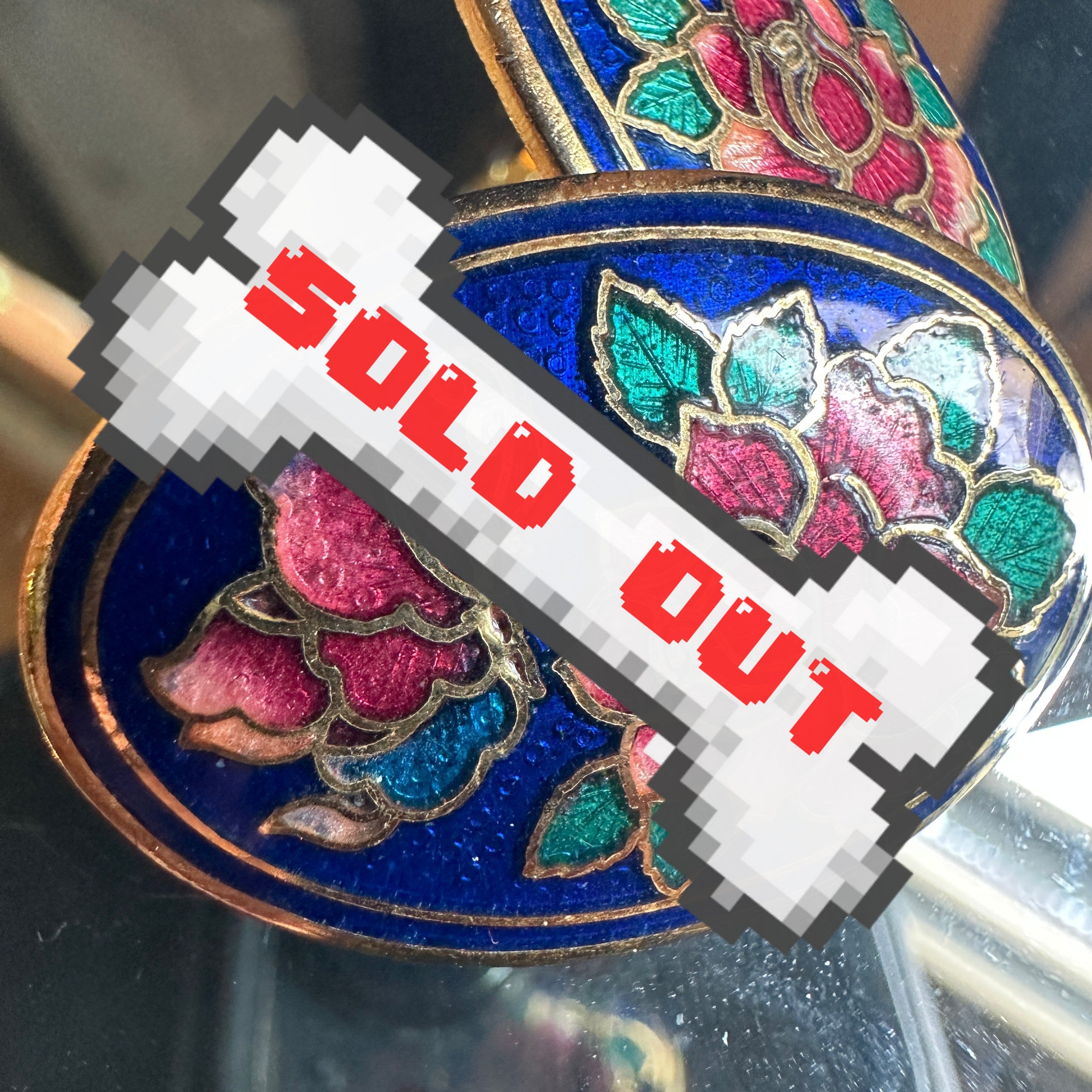 Vintage Floral Cloisonné Stud Earrings
