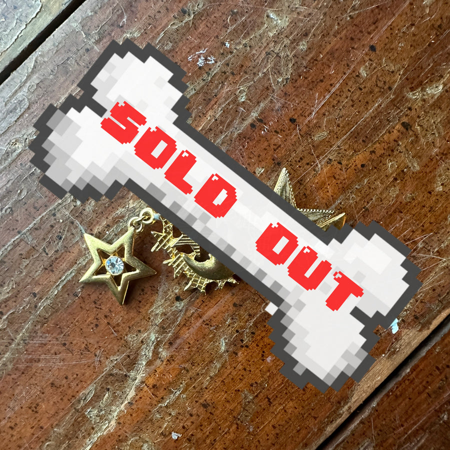 Vintage Gold-Tone Moon and Stars Brooch