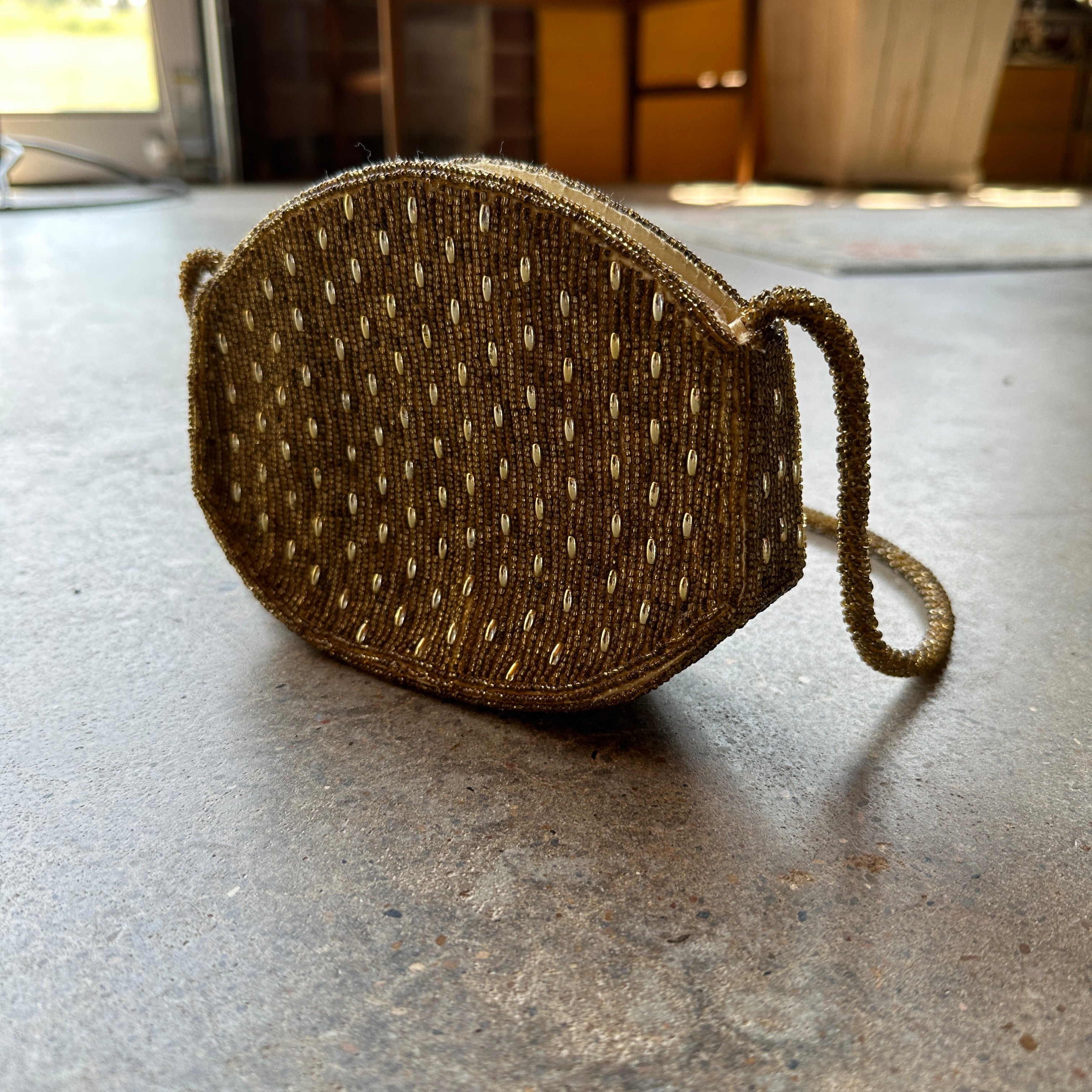 Vintage Gold/Champagne Beaded Handmade Purse