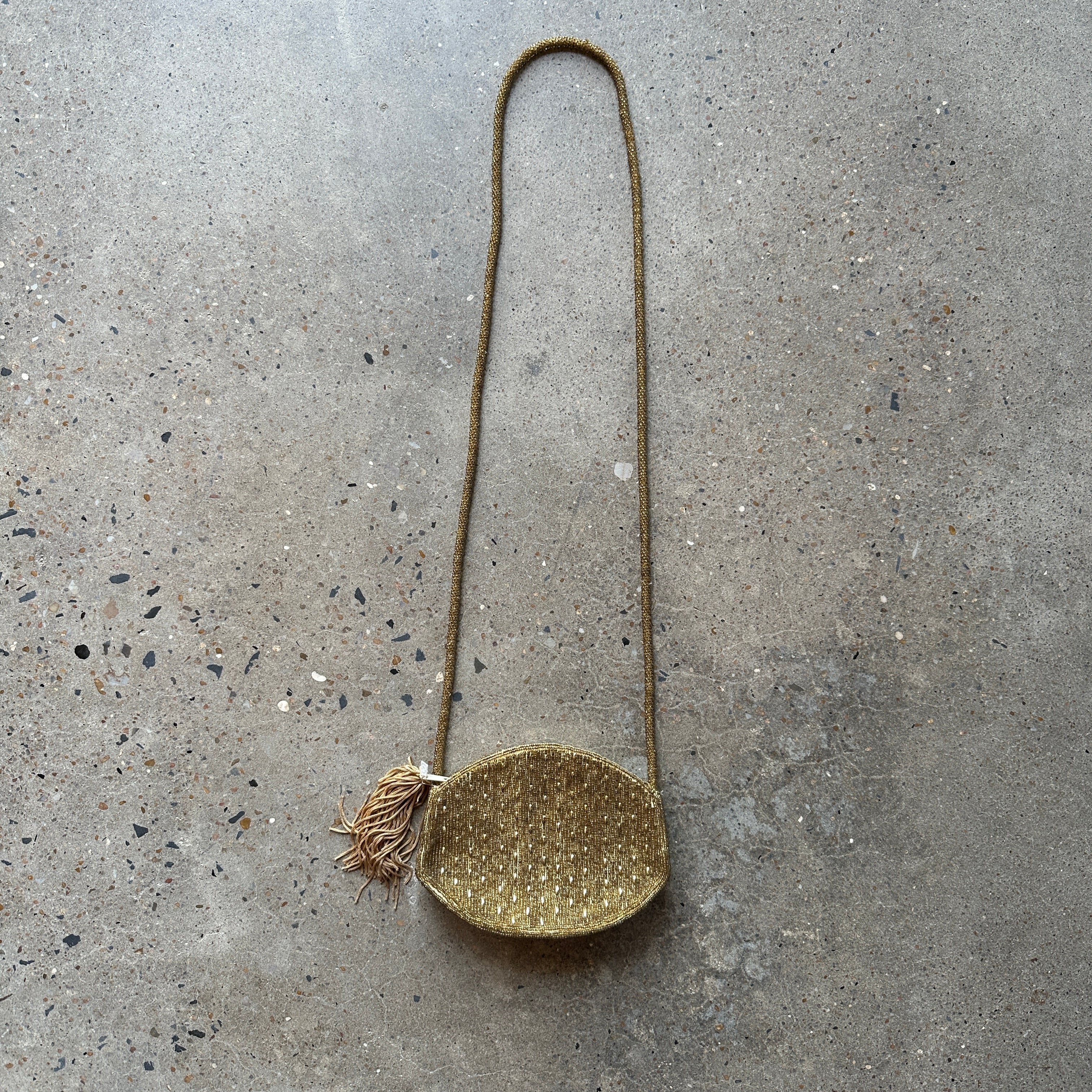 Vintage Gold/Champagne Beaded Handmade Purse