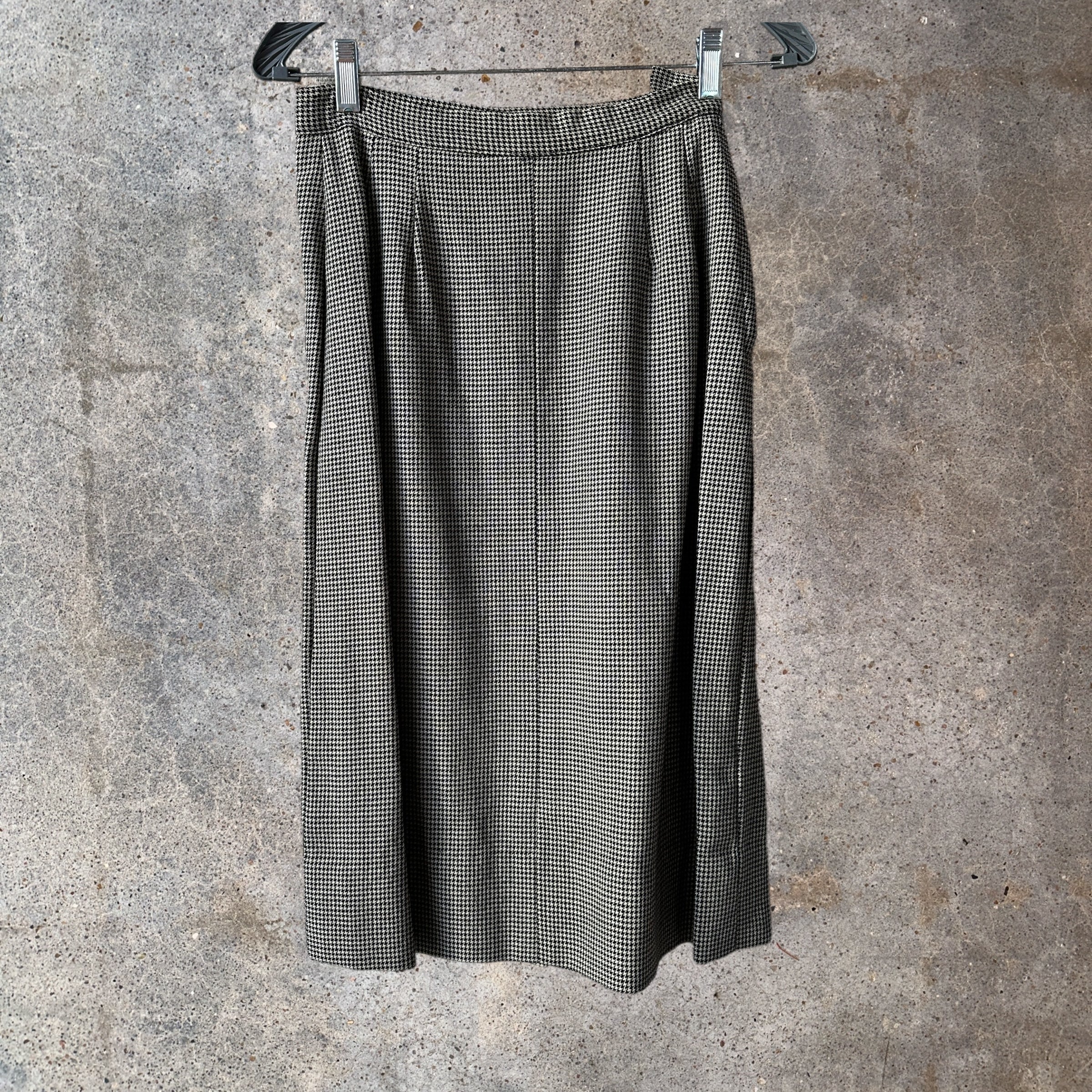 Vintage Houndstooth Midi Skirt