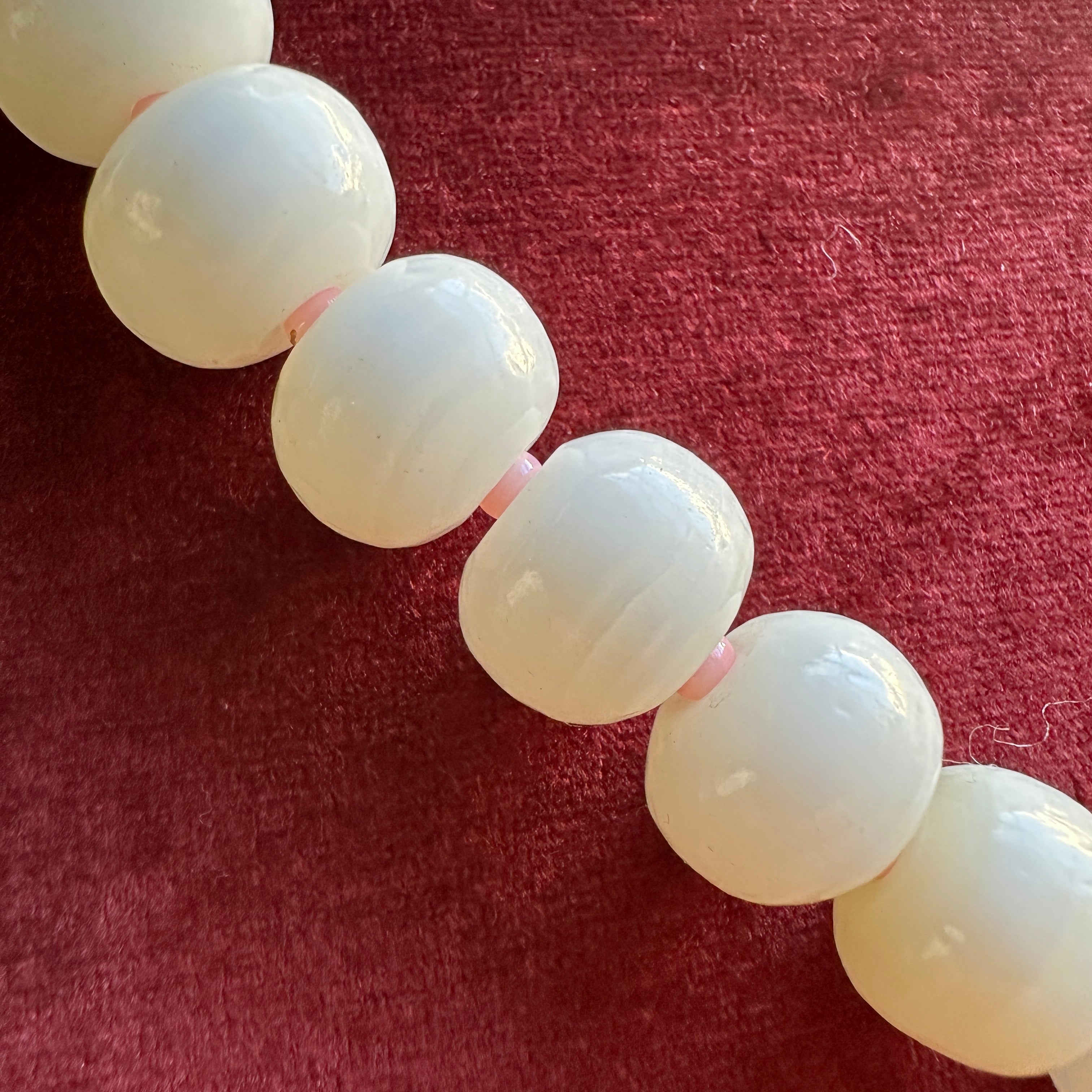 Vintage LARGE White Banded Calcite Necklace