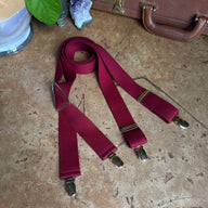 Vintage Maroon Suspenders