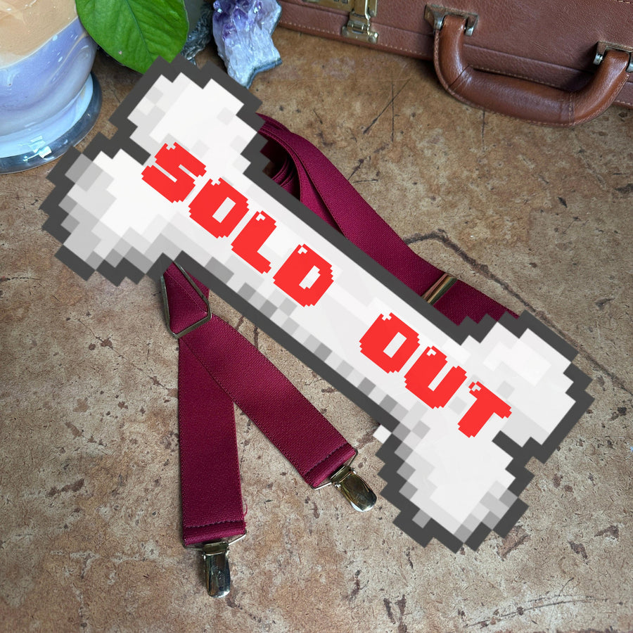 Vintage Maroon Suspenders