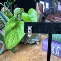 Vintage Oval Cut Citrine and Diamond Sterling Silver Hoop Earrings