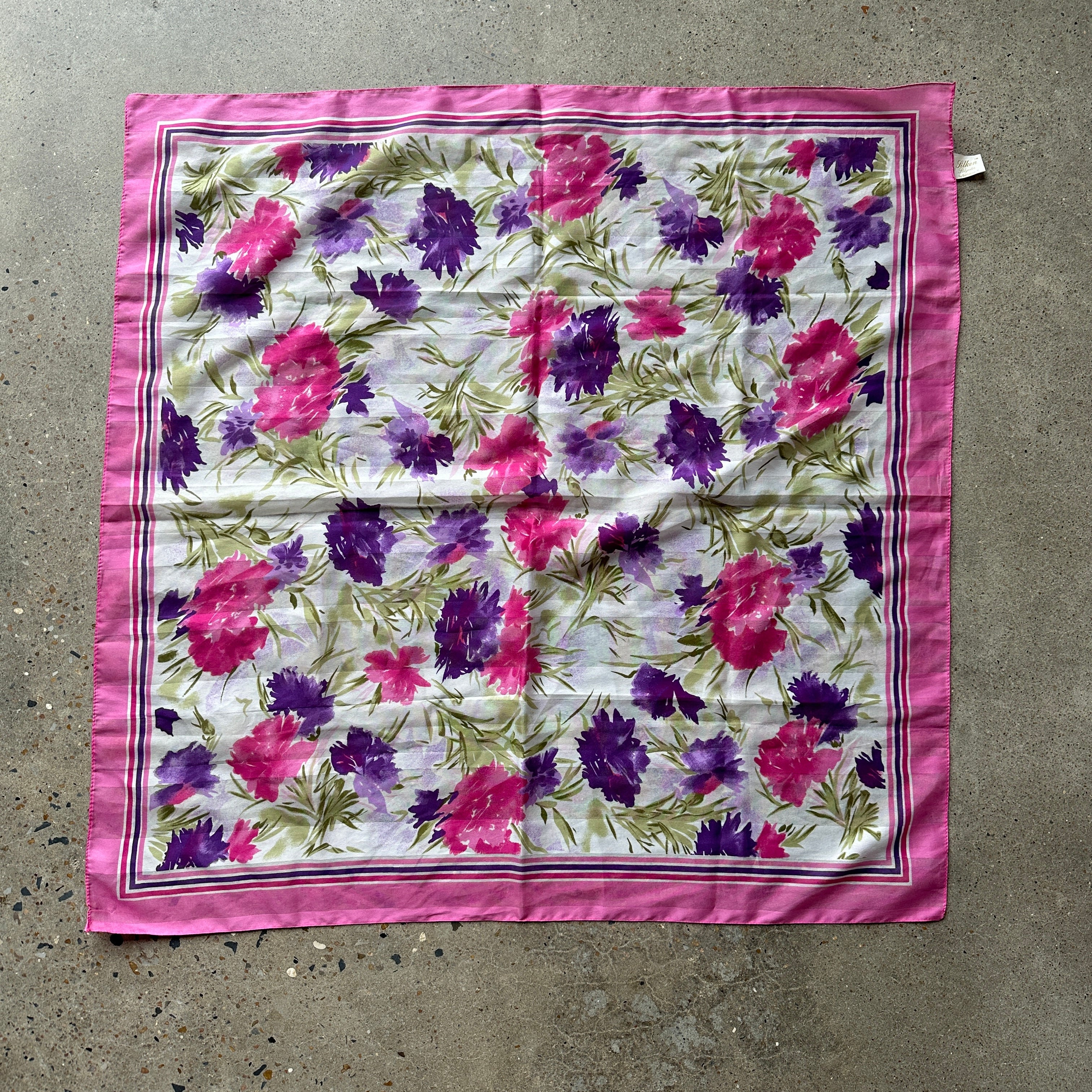 Vintage Pink Floral Scarf