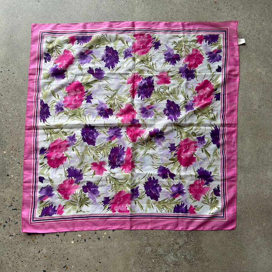 Vintage Pink Floral Scarf