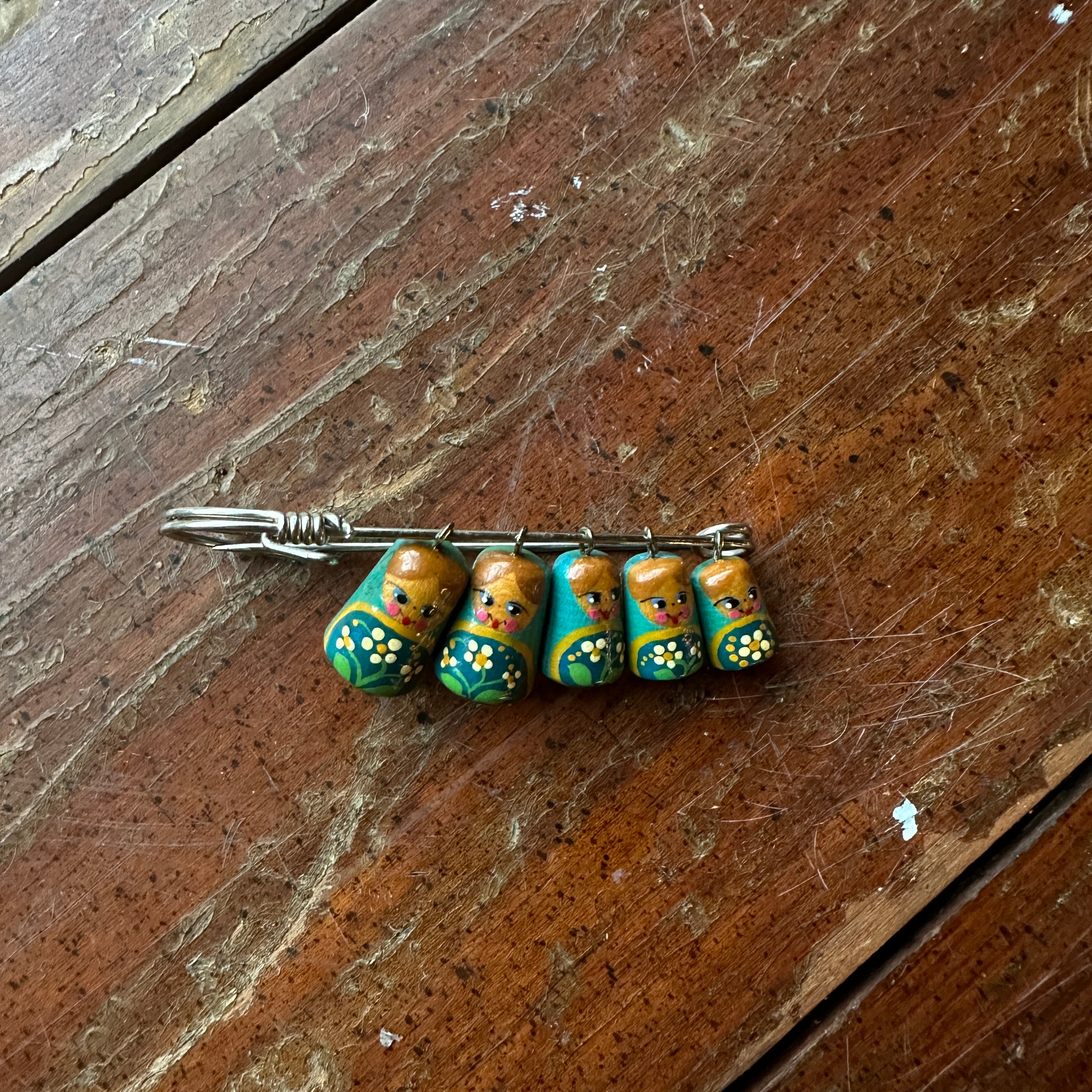 Vintage Russian Nesting Doll Pin