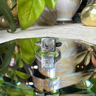 Vintage Square Abalone & Sterling Silver Ring