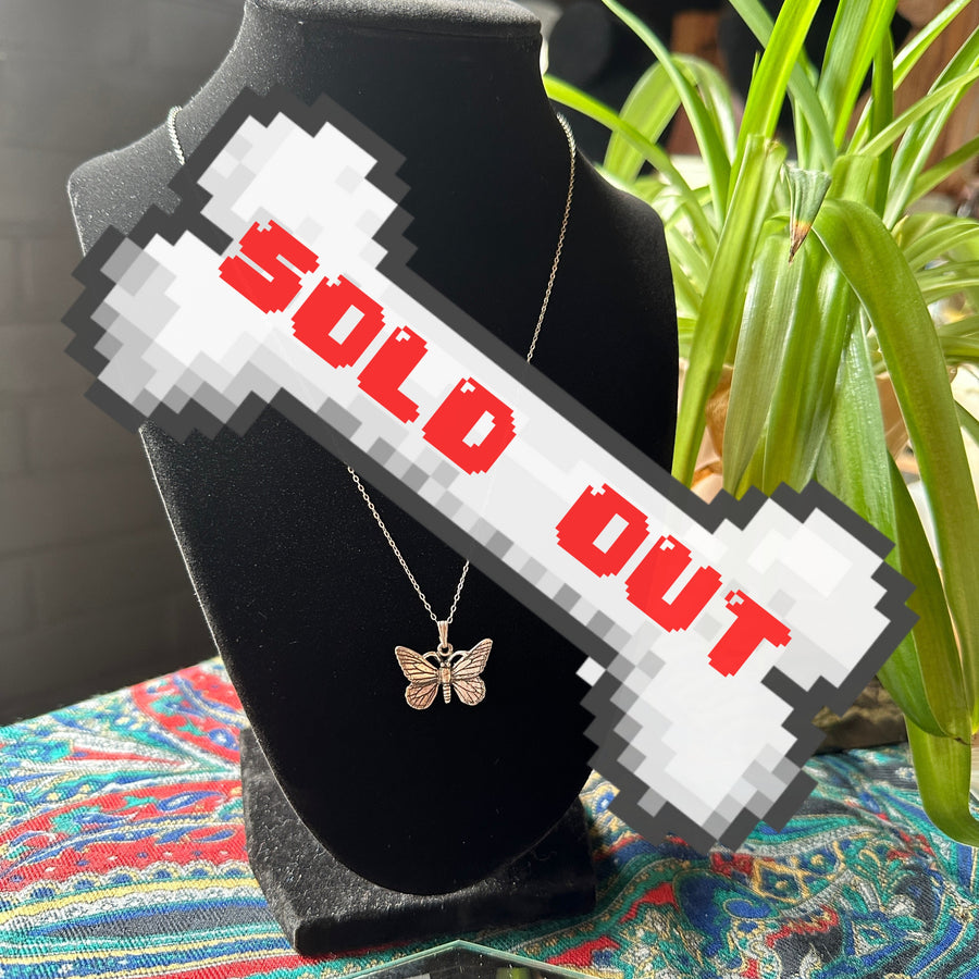 Vintage Sterling Butterfly Necklace